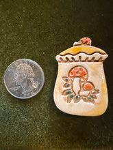 Load image into Gallery viewer, Handmade porcelain Merry mushroom canister pin