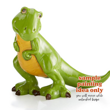 Load image into Gallery viewer, Biggie T-Rex Bank Unfinished Bisque, Unpainted Ceramics, Ready to Paint