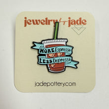 Load image into Gallery viewer, More Espresso Less Depresso coffee dark humor enamel pin brooch free ship $25+