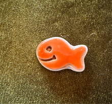 Load image into Gallery viewer, Handmade porcelain goldfish cracker pin