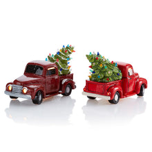 Load image into Gallery viewer, Vintage Truck with Tree Light-Up bisque ready to paint