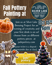 Load image into Gallery viewer, Pottery Painting at Silver Lake Brewing Project October 15t h @6pm DEPOSIT ONLY