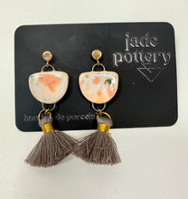 Load image into Gallery viewer, Blush Tassel Porcelain Earrings
