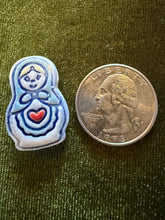 Load image into Gallery viewer, Handmade Porcelain Matryoshka (Russian nesting) doll pin