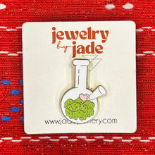 Load image into Gallery viewer, Bong flower vase funny retro style enamel pin 420 gift FREE SHIPPING OVER $45