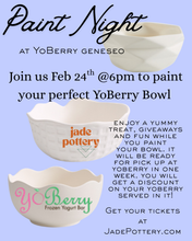 Load image into Gallery viewer, Paint a bowl at YoBerry Geneseo February 24th @6pm