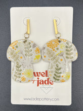 Load image into Gallery viewer, porcelain mushroom dangle earrings