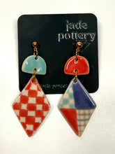 Load image into Gallery viewer, Harlequin Picnic Porcelain Earrings

