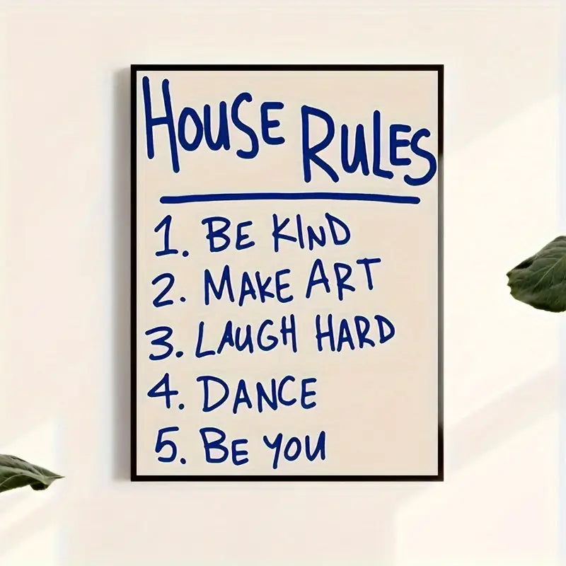 House Rules Canvas Poster 12x16in