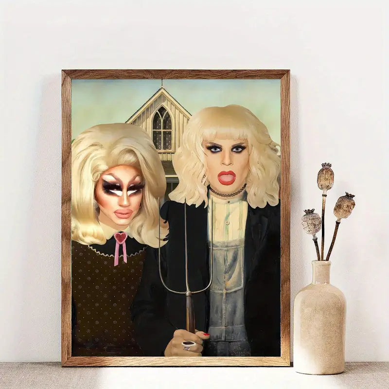 Drag Queens American Gothic Poster 12x16