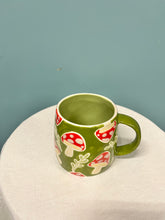 Load image into Gallery viewer, Hand painted Mushroom and Leaf Mug
