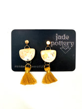 Load image into Gallery viewer, Blush Tassel Porcelain Earrings
