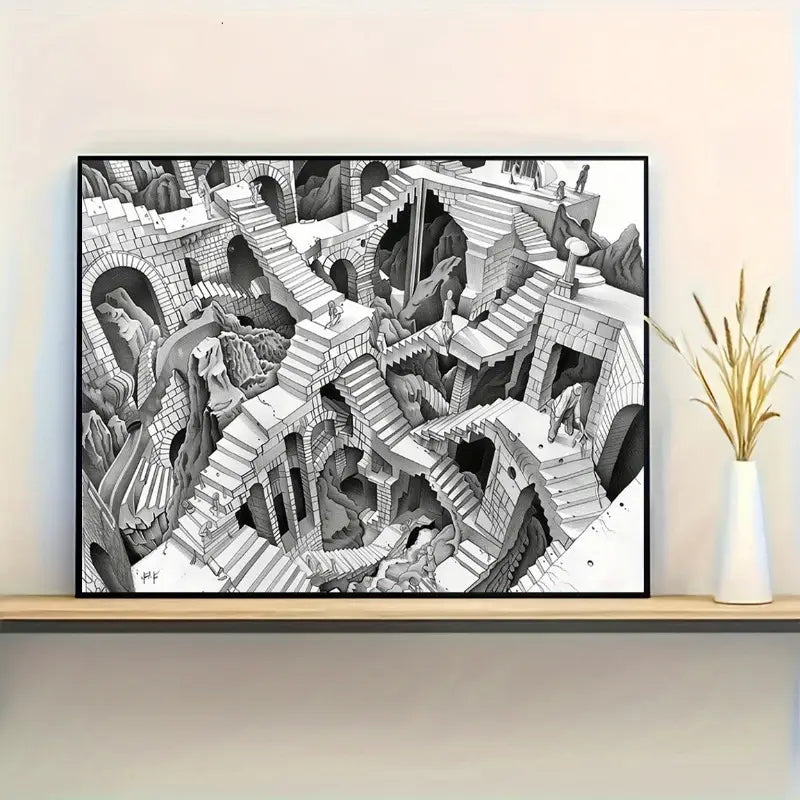 MC Escher Canvas Poster 12x16