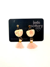 Load image into Gallery viewer, Blush Tassel Porcelain Earrings
