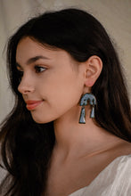 Load image into Gallery viewer, arch and dangle porcelain earrings
