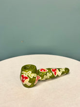 Load image into Gallery viewer, Hand painted Mushroom and Leaf Pipe 420 gift
