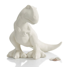 Load image into Gallery viewer, Biggie T-Rex Bank Unfinished Bisque, Unpainted Ceramics, Ready to Paint
