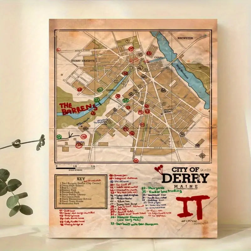 Map of Derry IT Canvas Poster 12x16