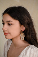 Load image into Gallery viewer, porcelain mushroom dangle earrings
