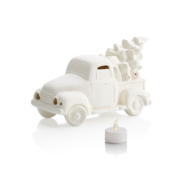 Vintage Truck with Tree Lantern bisque ready to paint