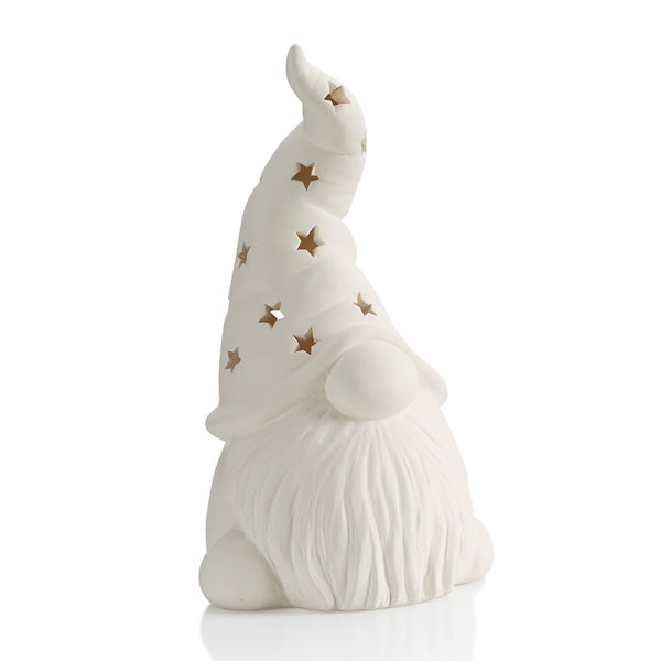 Tall star hatted gnome Lantern bisque ready to paint