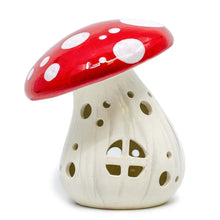 Load image into Gallery viewer, Medium Mushroom Lantern bisque ready to paint fairy house
