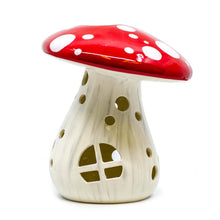 Load image into Gallery viewer, Large Mushroom Lantern bisque ready to paint fairy house
