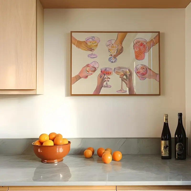 Cocktails Toast Painting Canvas Poster 12x16