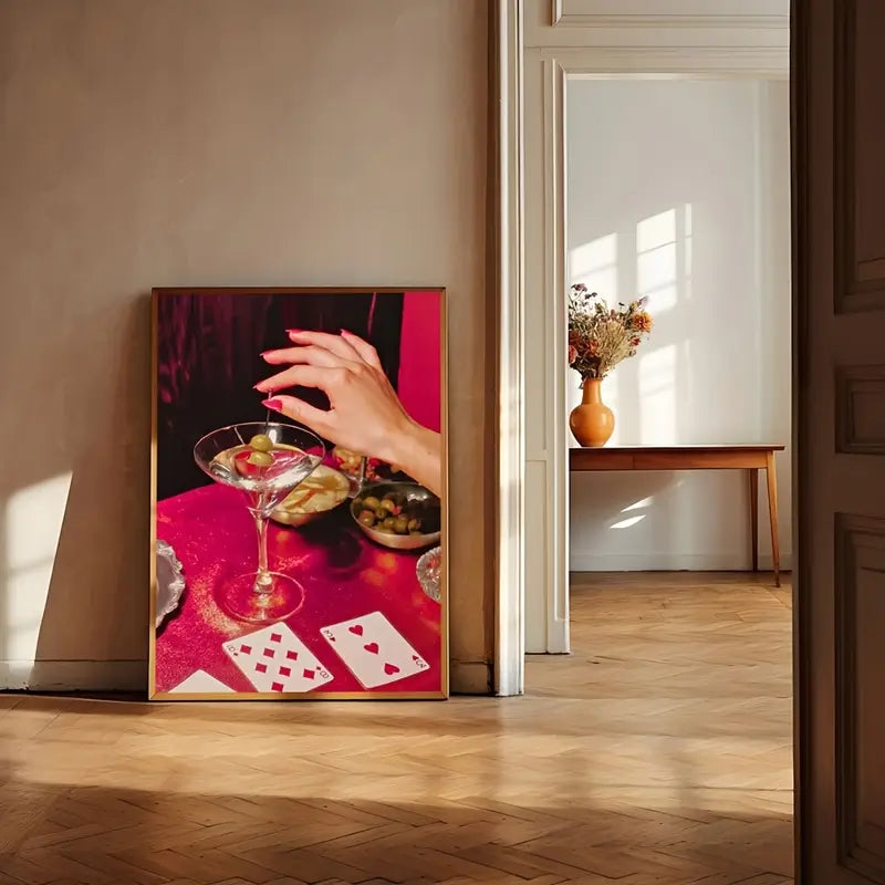 Martini Poker Canvas Poster 12x16