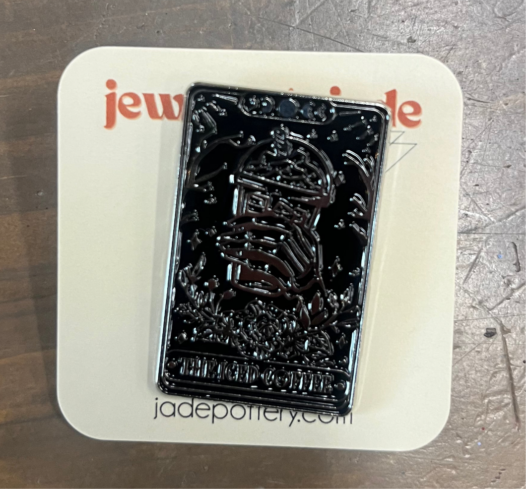 The Iced Coffee Tarot Card Enamel Pin FREE SHIPPING WITH $45