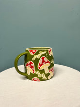 Load image into Gallery viewer, Hand painted Mushroom and Leaf Mug
