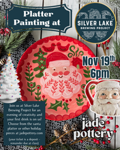 Load image into Gallery viewer, Folk art Santa Platter and Christmas Pottery class at Silver Lake Brewing Project November 19th 6pm
