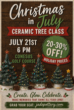 Load image into Gallery viewer, Christmas in July Ceramic Tree Class at Conesus Golf Club – Save 20-30%| July 21 6pm
