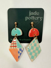 Load image into Gallery viewer, Harlequin Picnic Porcelain Earrings
