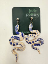 Load image into Gallery viewer, Delft Snake Porcelain Earrings
