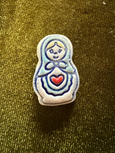 Load image into Gallery viewer, Handmade Porcelain  Matryoshka (Russian nesting) doll pin
