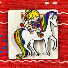 Load image into Gallery viewer, Rainbow Brite unicorn sprite 80&#39;s funny retro style enamel pin
