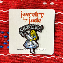 Load image into Gallery viewer, smoke me Alice in wonderland 420 enamel pin brooch
