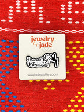 Load image into Gallery viewer, powered by bitch dust funny enamel pin brooch
