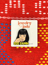 Load image into Gallery viewer, god damn funny enamel pin brooch
