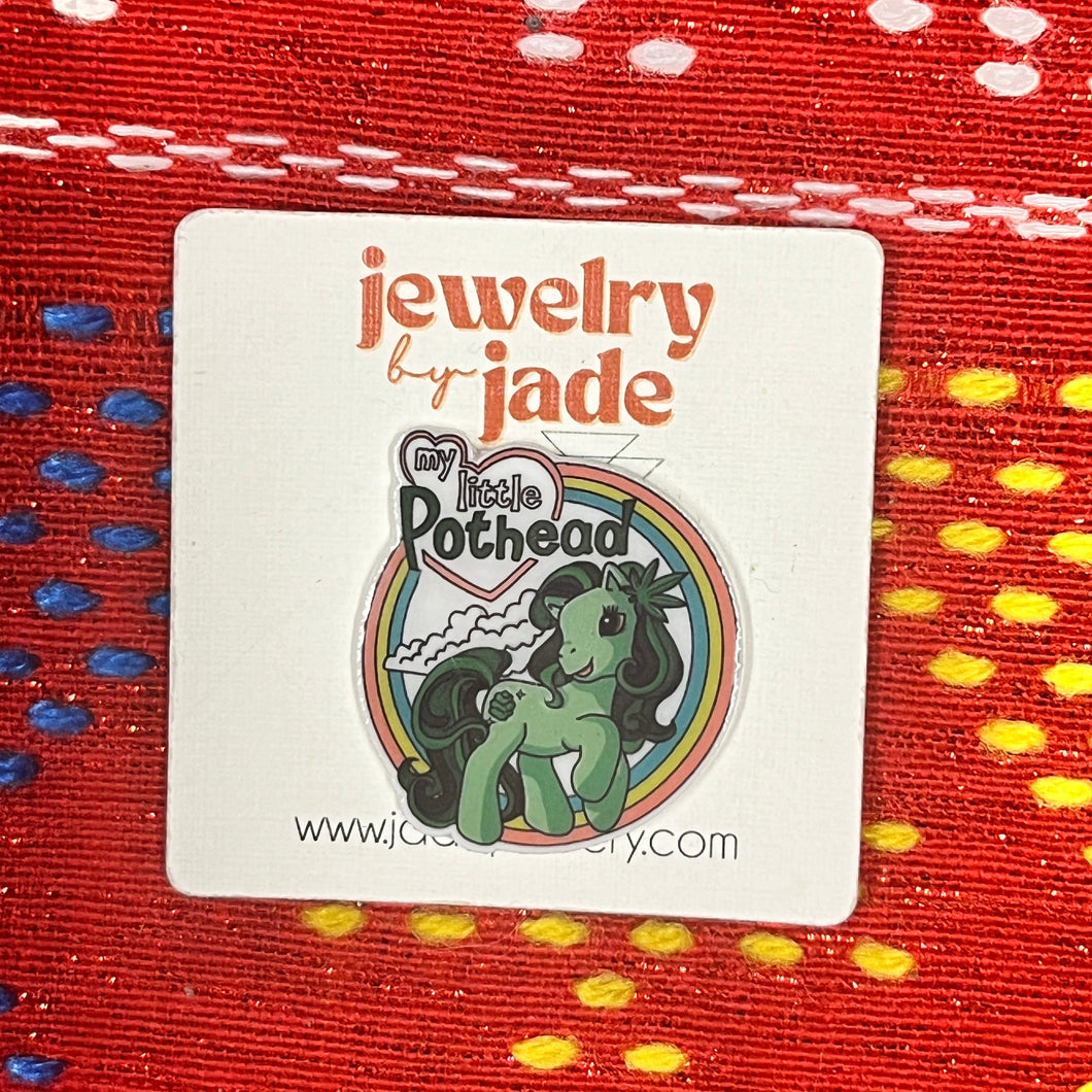 my little pothead funny enamel pin brooch