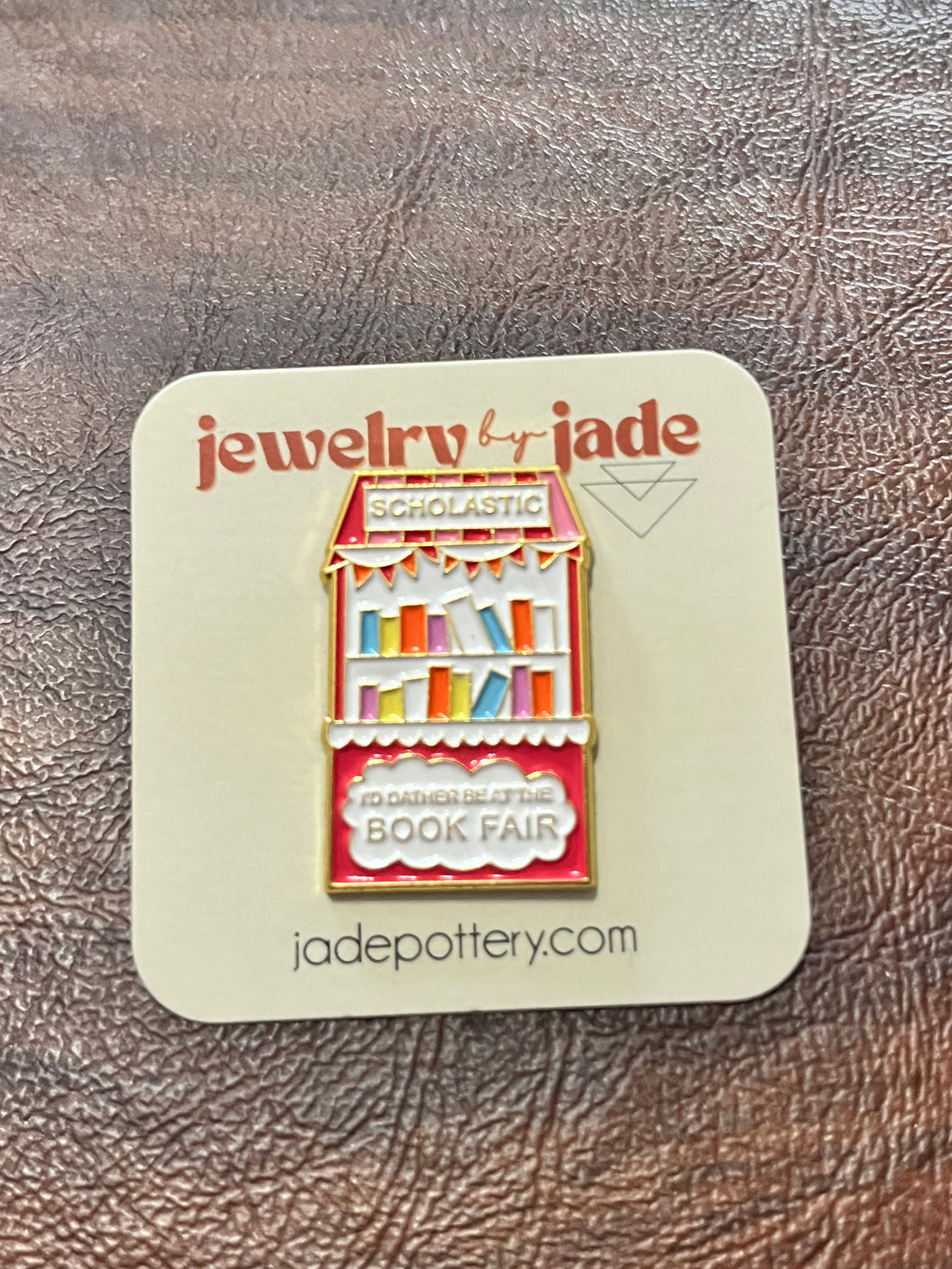 I'd rather be at the book fair enamel pin