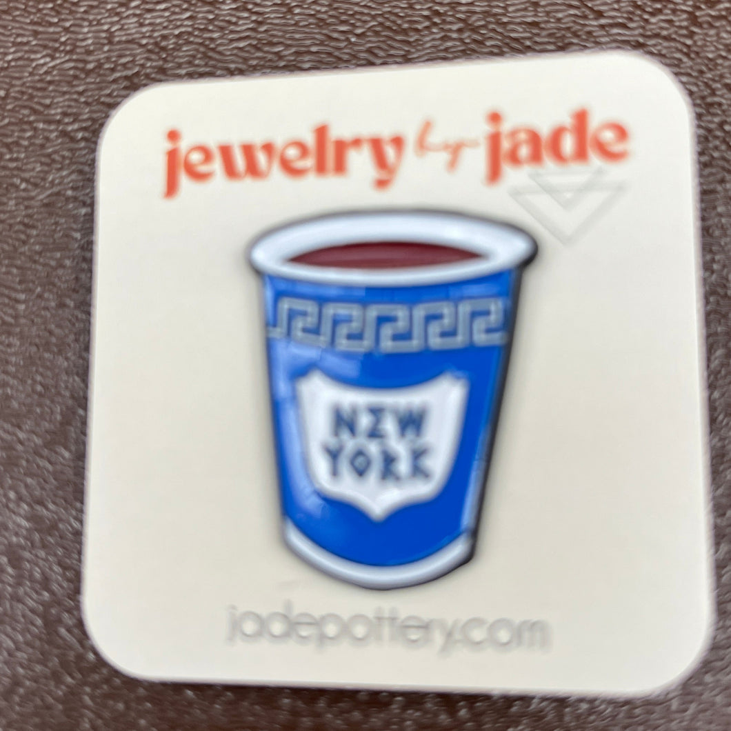 New York Greek Coffee enamel pin