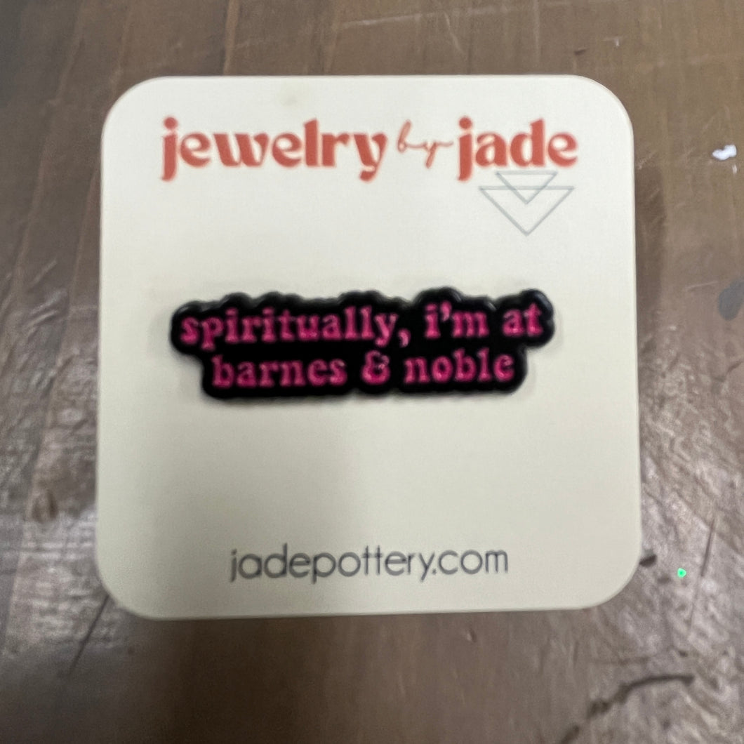spiritually i'm at Barnes and Noble funny enamel pin