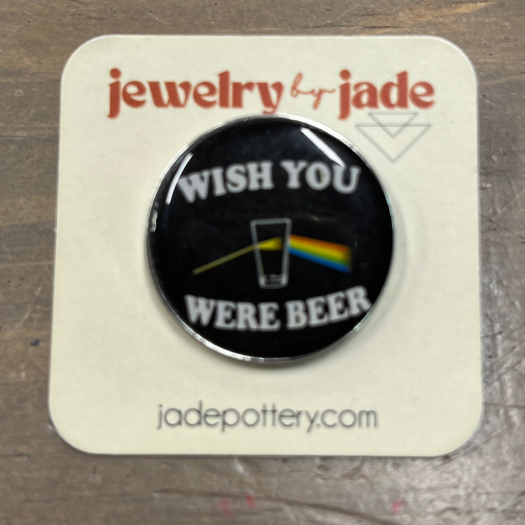 wish you were beer funny pink Floyd enamel pin
