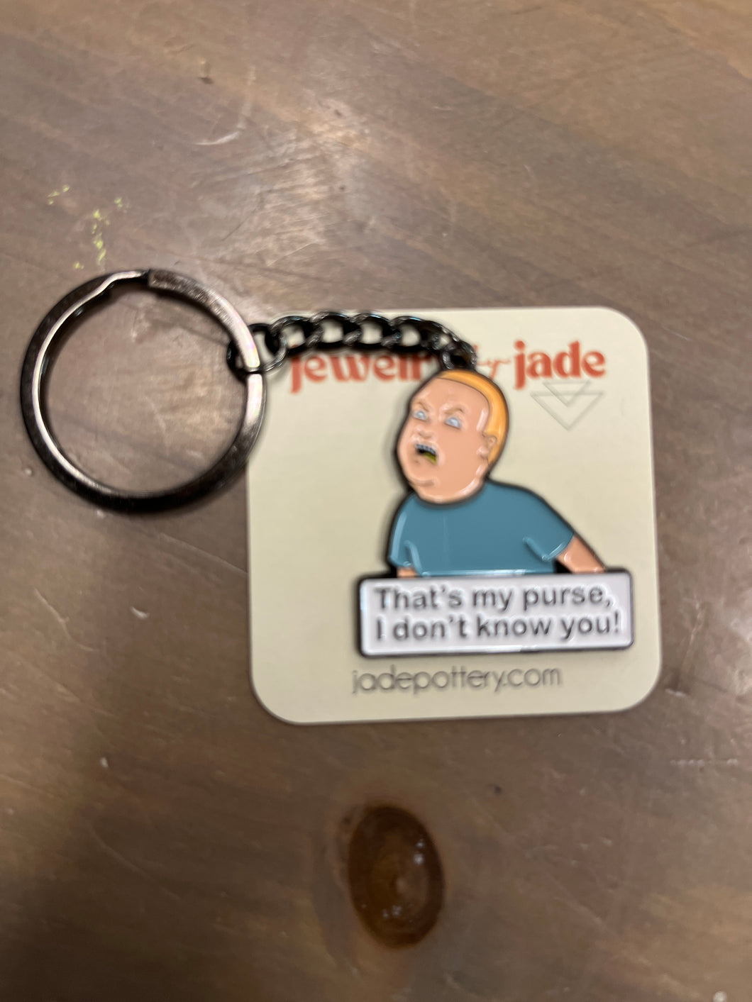 that's my purse king of the hill bobby enamel pin keychain