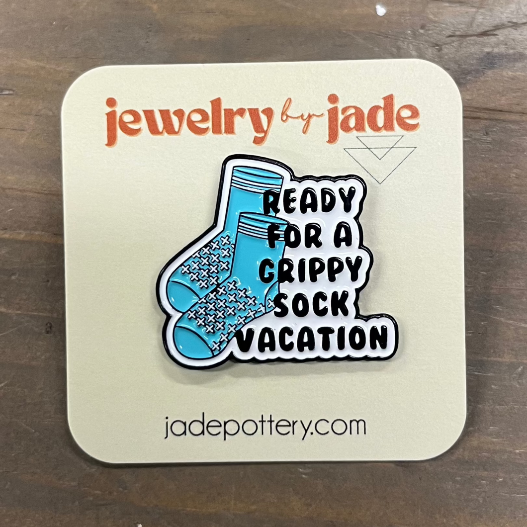 Grippy Sock Vacation Enamel Pin