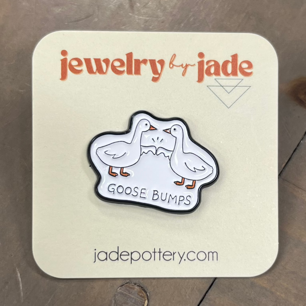 Goose bumps enamel pin