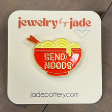 Load image into Gallery viewer, ramen noodle enamel pins send noods funny Chinese food pin brooch
