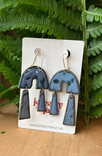arch and dangle porcelain earrings